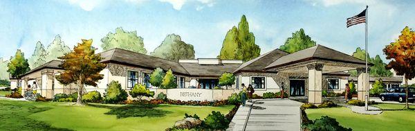 Watercolor of our Skilled Nursing Entrance