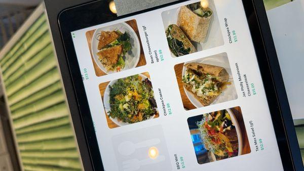 tablet order menu