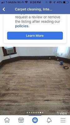 Before of hardwood floor sanding and staining