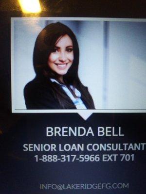 Brends Bell senior losn officer LAKERIDGE FINANCIAL GROUP 1 855 244 9357 600 WILSHIRE BLVD  LOS ANGELES CA 90017