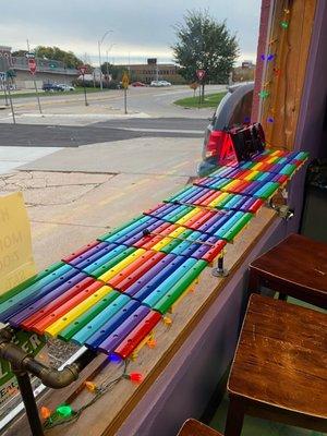 Fun window display that are actually xylophones!