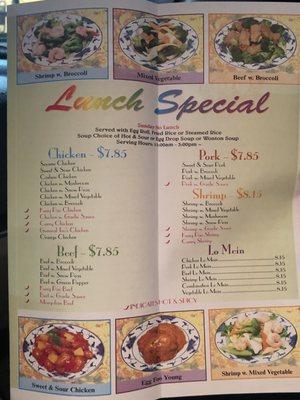 Lunch menu