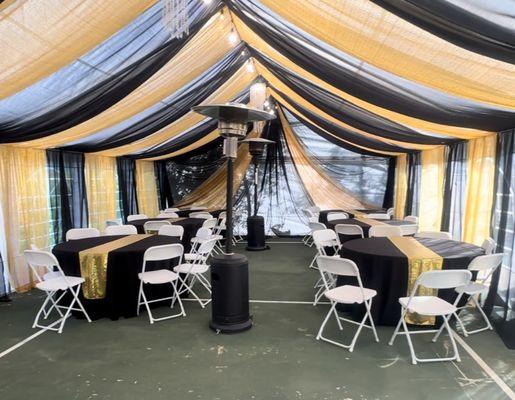 Party Rentals , Tables,Chairs,Canopies,Heaters and Decor Contact us for Pricing.