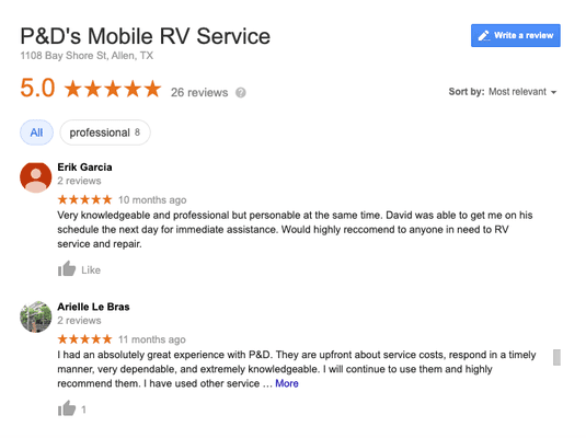 P&D's Mobile RV Service