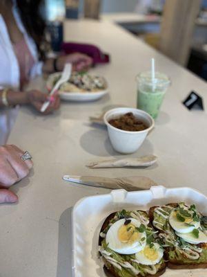 Chili , avo toast and lunch