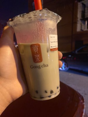 taro boba milk tea - medium