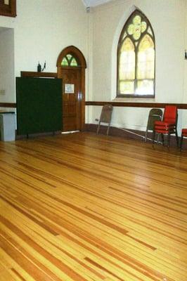 Wood floor refinished in Church