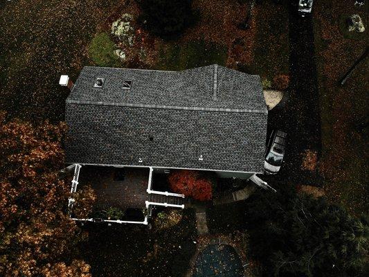 Drone footage of roofing install in Lexington MA