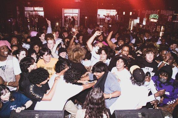 Photo taken of crowd at a concert for the artist "Lucki"