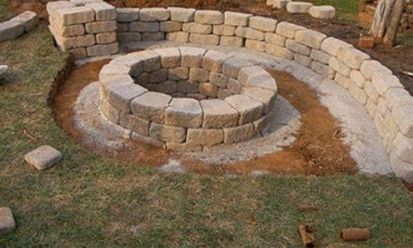 Fire pit near completion