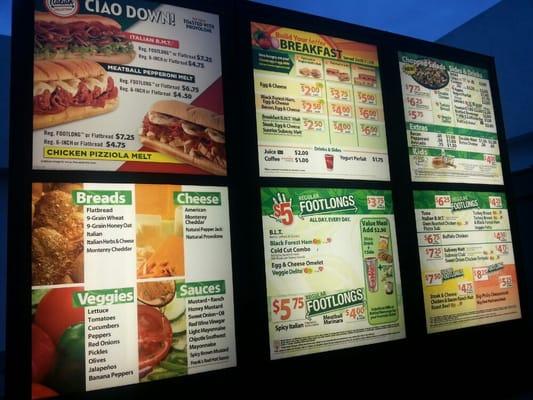 Drive thru menu