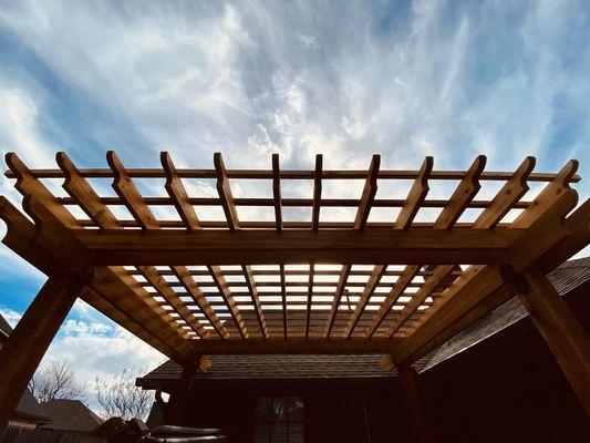 Cedar pergola