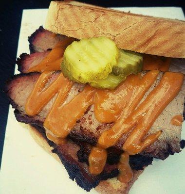 "Big & Beefy" Beef BrIsket Sandwich.