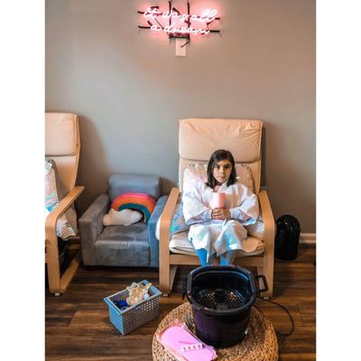 Our little Teagan Rose enjoying the "A Sweet Day" spa package