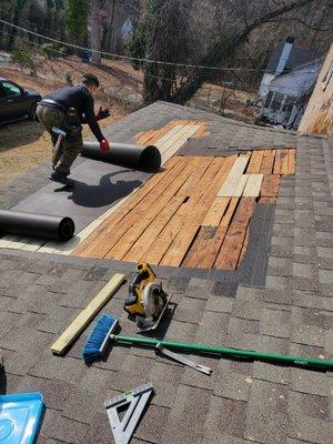 Shingle roof repair continued