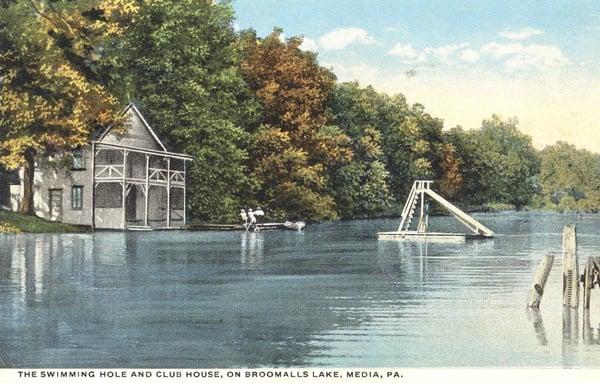 Broomall's Lake Media, PA Antique Postcard