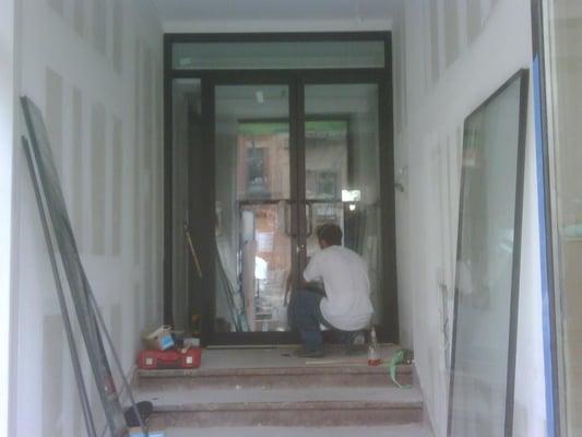 Installation of Entrance Door using 1" Insulated Units with Tempered Glass