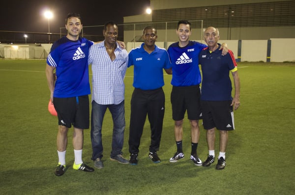 The Everett brothers at a FIFA Grassroots course in Curacao. Come join a youth Soccer Dome club team today!