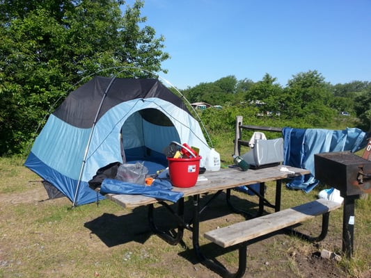 Camping at floyd Benett field.