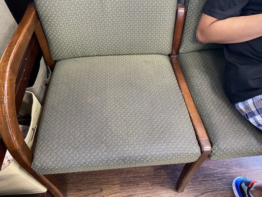 Dirty chairs in the waiting area