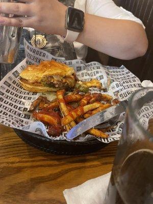 Burger and fries