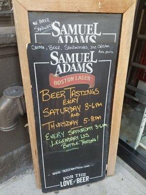 Beer tasting Saturdays and Thursdays!