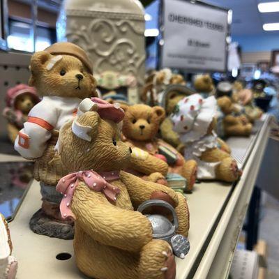 A large collection of Cherished Teddies are available.