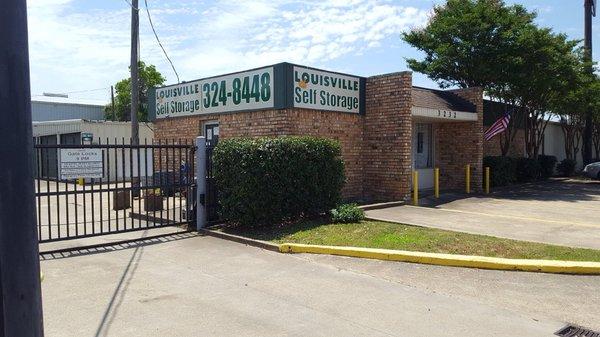 Louisville Self Storage password protected side entry security gate :)