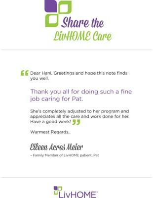 Share the LivHOME Care - Read some of the heartfelt stories between our clients and Caregivers that take place every day.