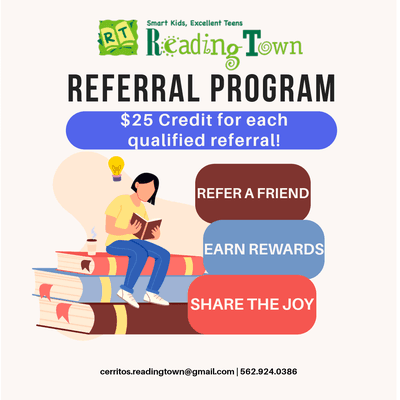 Reading Town Referral Program - $25 for each qualified referral!