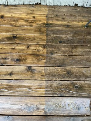 Our power washing transform old, dirty, wood decks into new and clean looking social areas