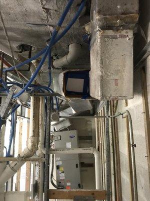 Workers reinstalled a/c ducts after removal, ran 24/7 with windows open