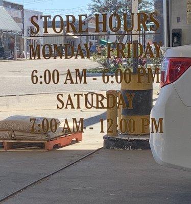 Store Hours