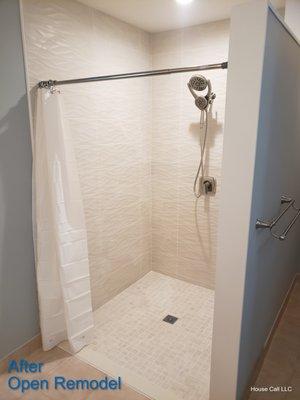 After 4 day open shower concept =. Only the best from House Call LLC.  Lake Worth Custom Bath Remodeling