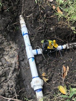 Sprinkler valve and broken pipe replacement