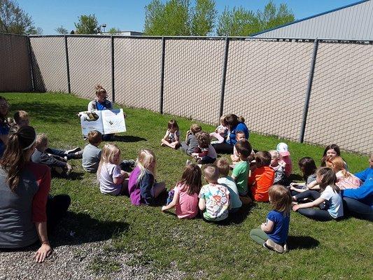 Outdoor reading fun.