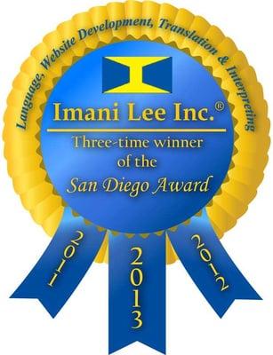 Three-time winner of the San Diego Award!