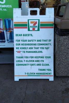 Thank you 7-Eleven For taking a stand! No free money to druggies!