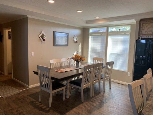 Our dining room is big enough for a table of 8!