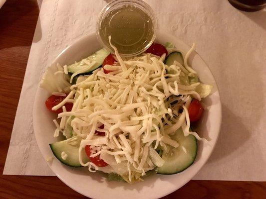 Small house salad with house dressing (the best!)