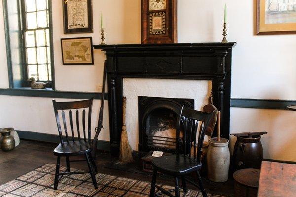 Fireplace in the dining room