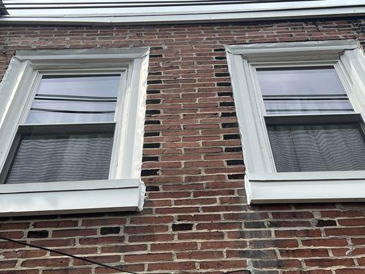 Windows resealed with caulking