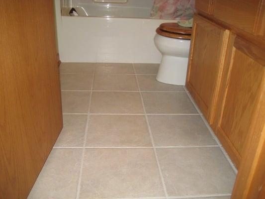 after cleaning tile and color sealing grout lines