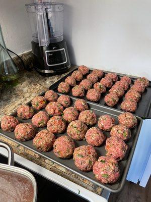 Kobe beef and organic pork meatballs