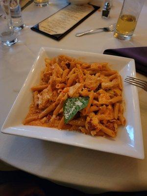 Penne ala vodka chicken and lobster