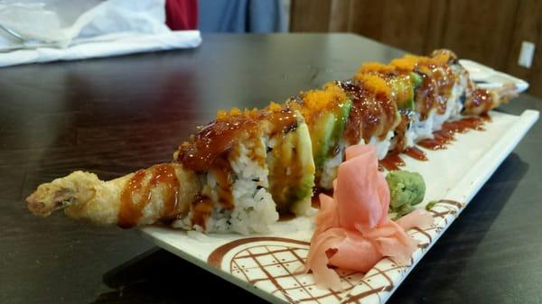 I love the aesthetically pleasing presentation. Dancing Eel roll. 12.95