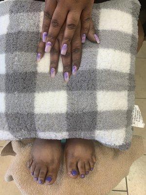 Full set and pedicure