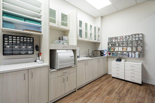 Meticulously maintained sterilization and disinfection room