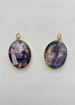 Custom Photo Pendants in 18K Gold