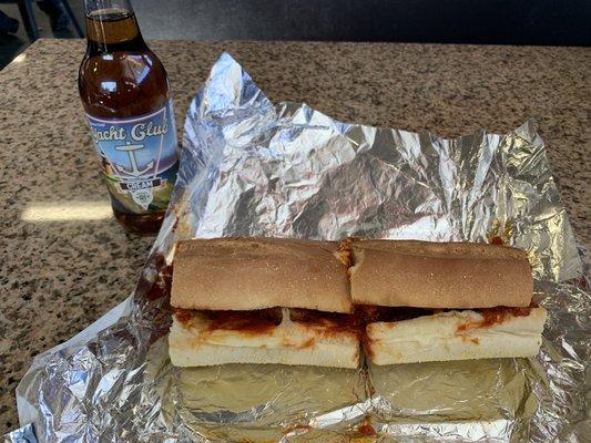 8" Meatball Sub on a hard roll, toasted.